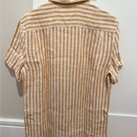 Faherty Palma Linen Camp Shirt in “Sienna Valley Stripe” - Picture 7 of 7